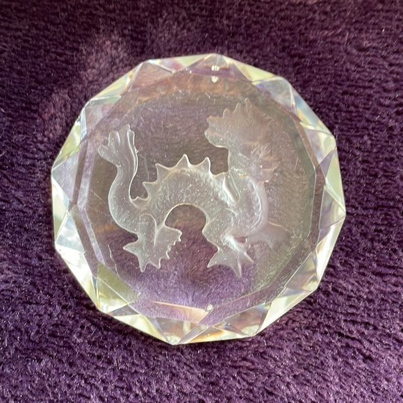 Art Crystal/Glass Heavy Dragon Paper weight.  97g. - Picture 2 of 5